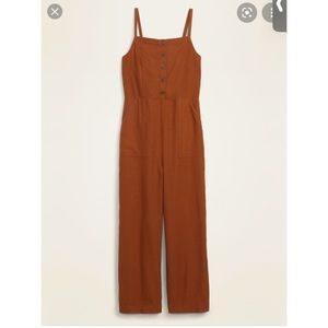 Old Navy button front linen blend jumpsuit XL